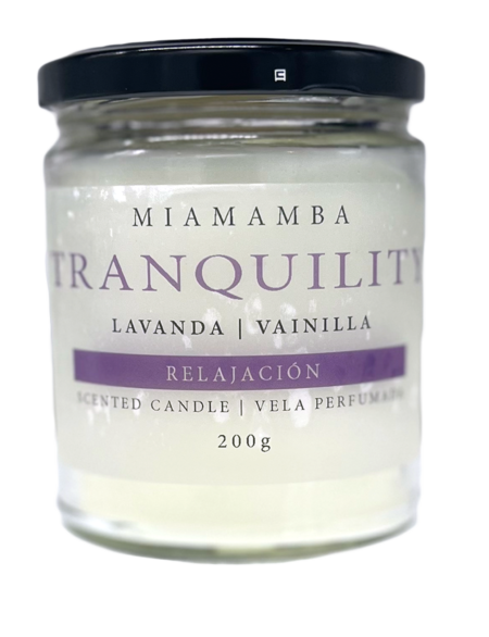 Vela Aromática TRANQUILITY de Vainilla y Lavanda (200g)