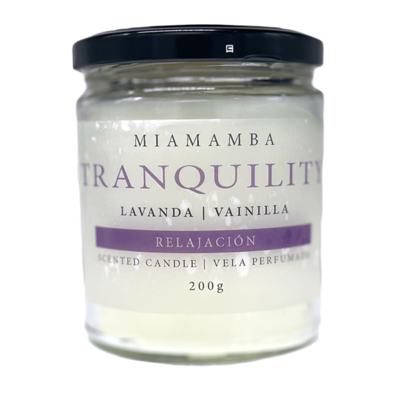 Vela Aromática TRANQUILITY de Vainilla y Lavanda (200g)