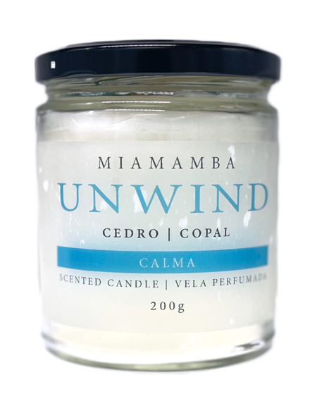 Vela UNWIND con Aroma a Copal y Cedro (200g)